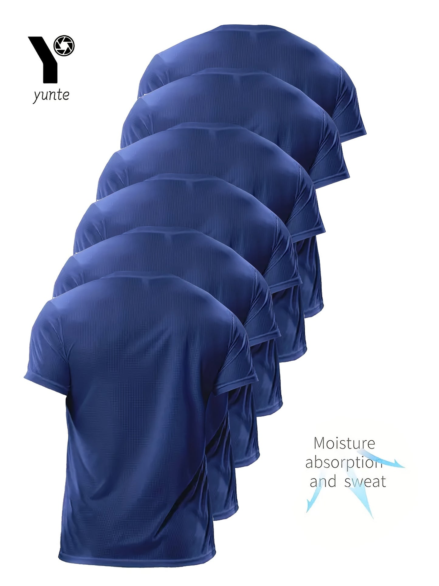 Men's 6-pack Set Of Solid Color Crew Neck And Short Sleeve T-shirt, Quick Dry And Breathable Tees For Men, Lightweight And Comfy Tops For Summer Fitness Training And Gym Wear