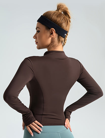 Women's Performance Yoga Jacket - Full Zip Athletic Wear