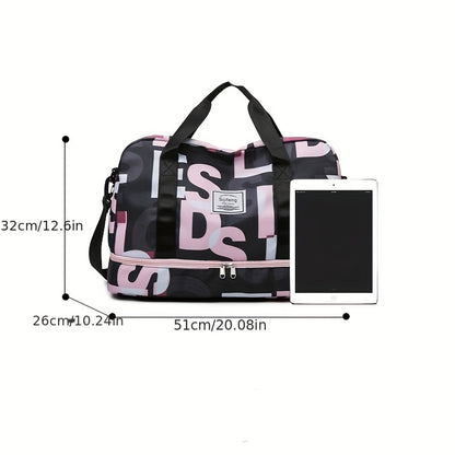 Large Capacity Gym Duffel Bag - Travel Sports Bag with Shoe Compartment
