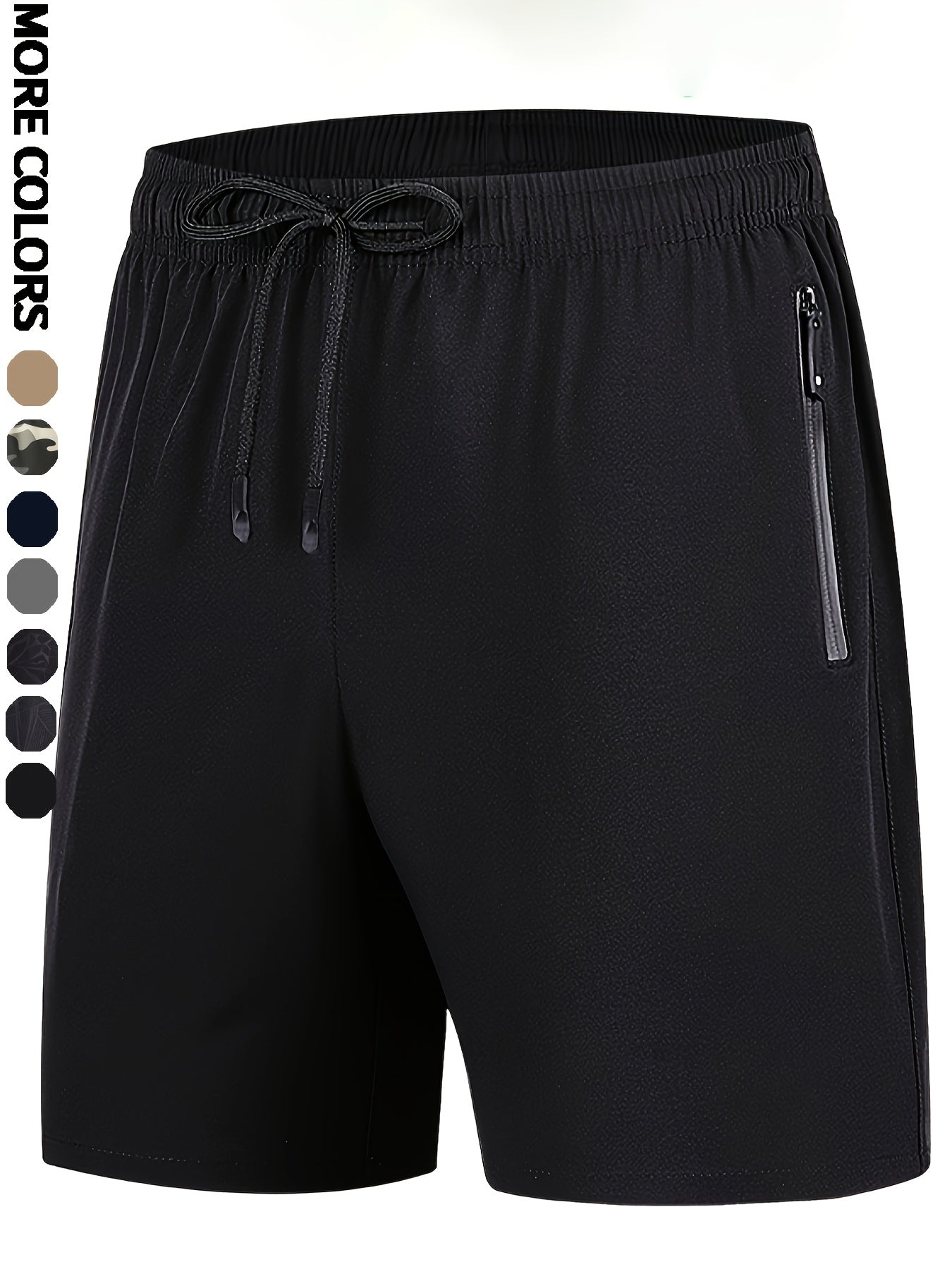 Men's Camo Athletic Shorts - Quick-Dry with Zippered Pockets