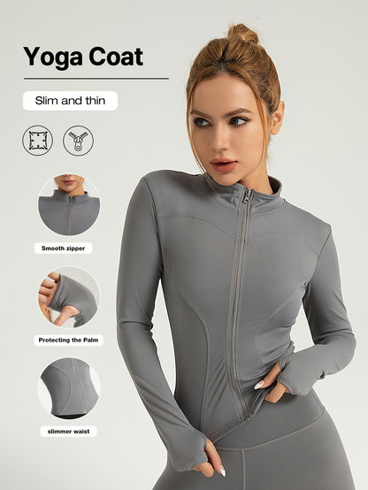 Women's Performance Yoga Jacket - Full Zip Athletic Wear
