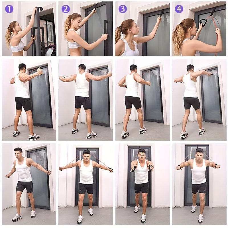 Pilates Resistance Rope with Handles - Yoga Fitness Training Band