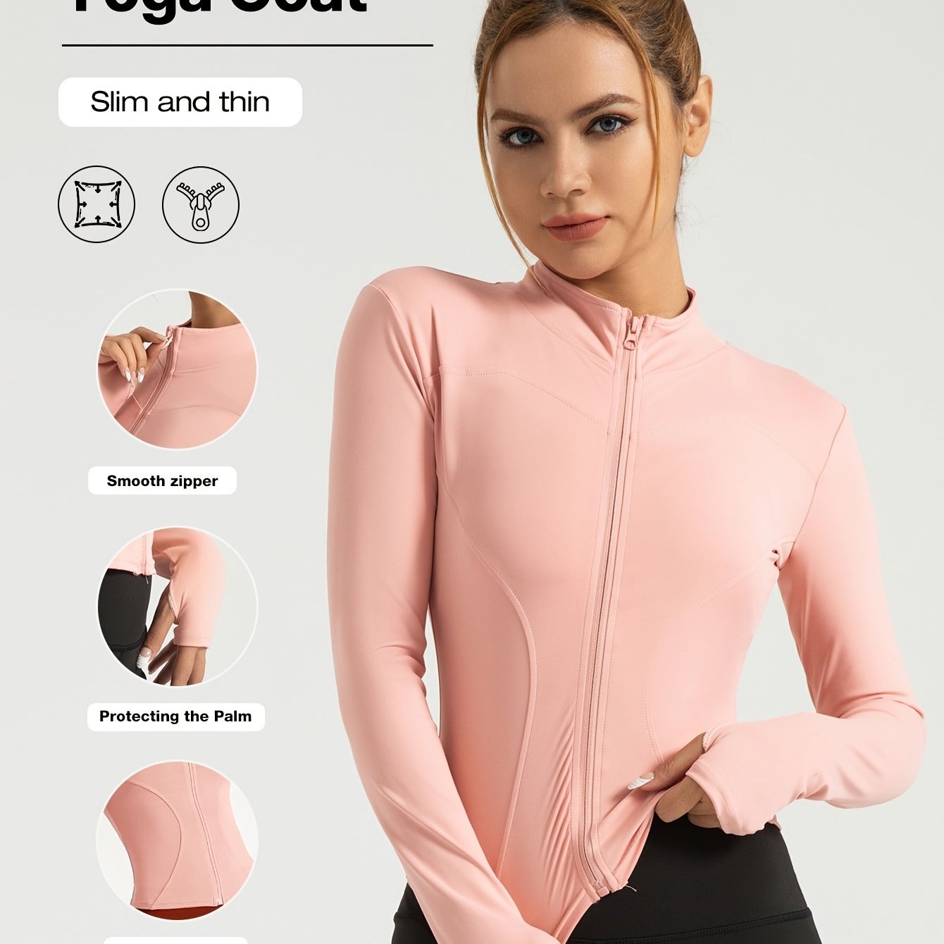 Women's Performance Yoga Jacket - Full Zip Athletic Wear