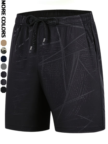 Men's Camo Athletic Shorts - Quick-Dry with Zippered Pockets
