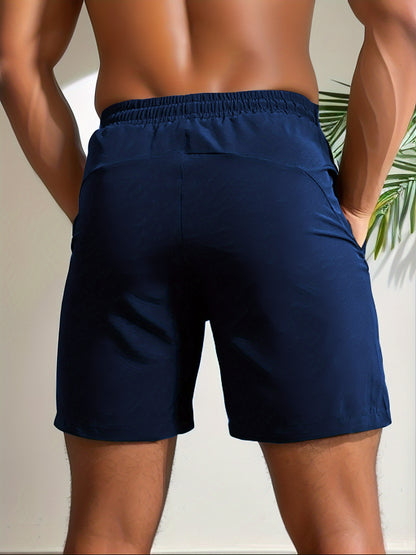 Men's Performance Active Shorts - Quick-Dry Stretch Gym Shorts with Zip Pockets