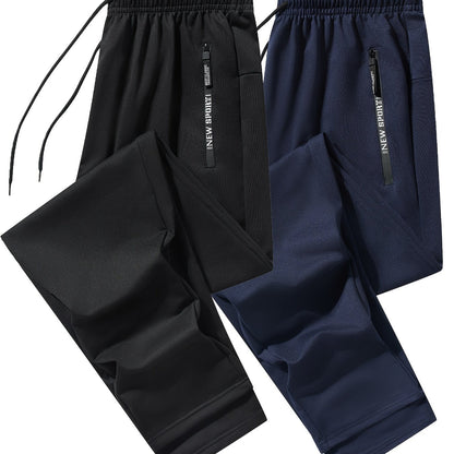 Men's Athletic Joggers - 2-Pack Sweatpants with Zippered Pockets