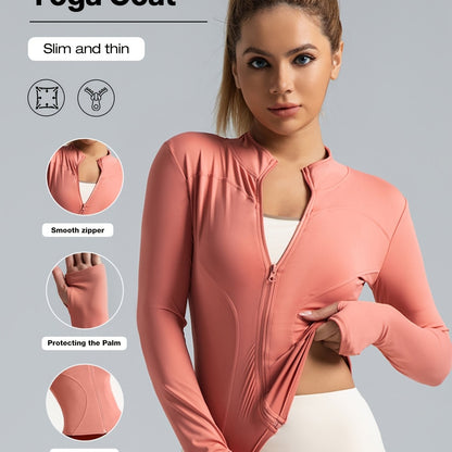 Women's Performance Yoga Jacket - Full Zip Athletic Wear