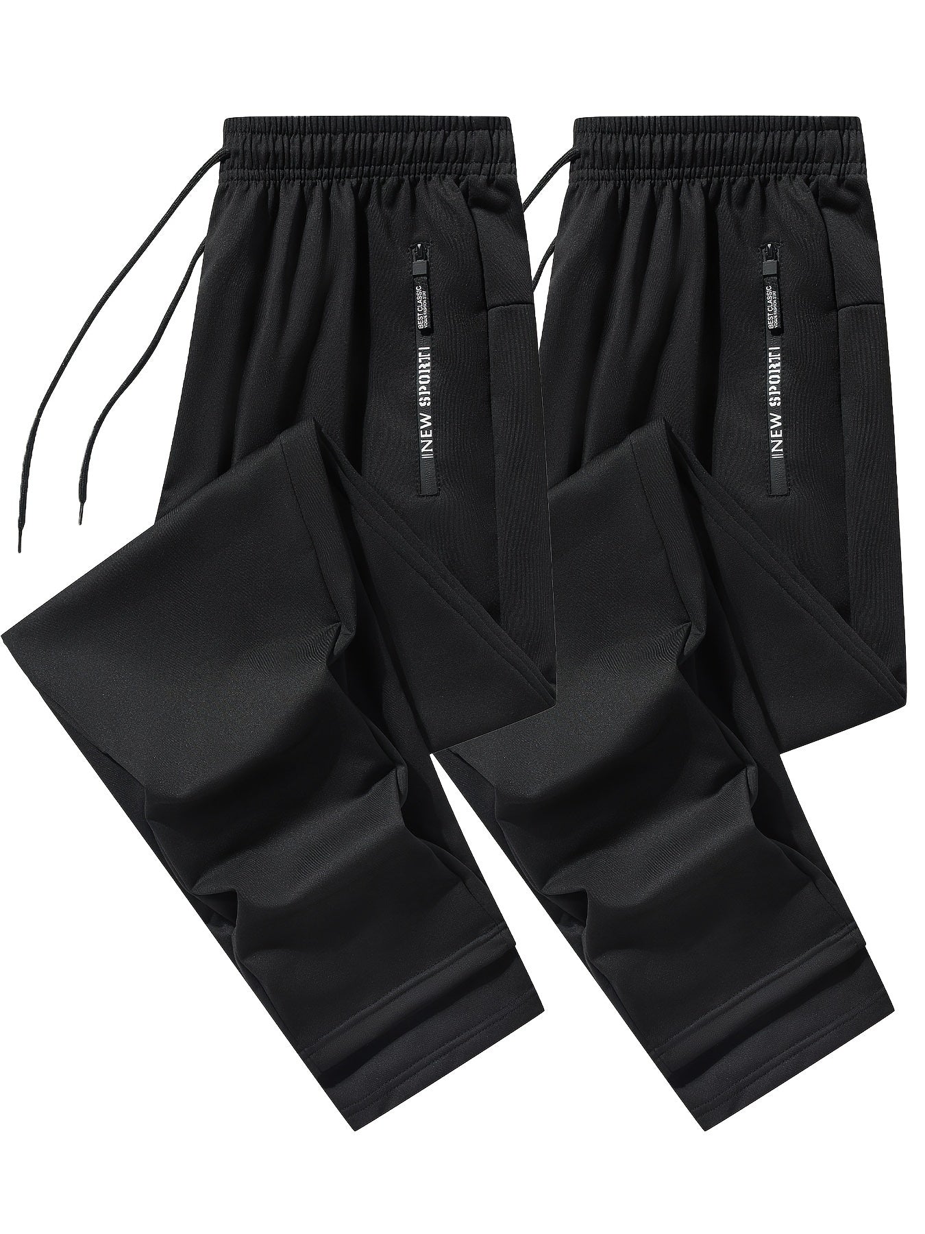Men's Athletic Joggers - 2-Pack Sweatpants with Zippered Pockets