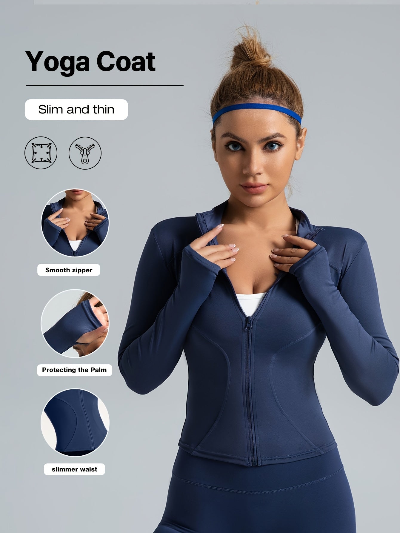Women's Performance Yoga Jacket - Full Zip Athletic Wear