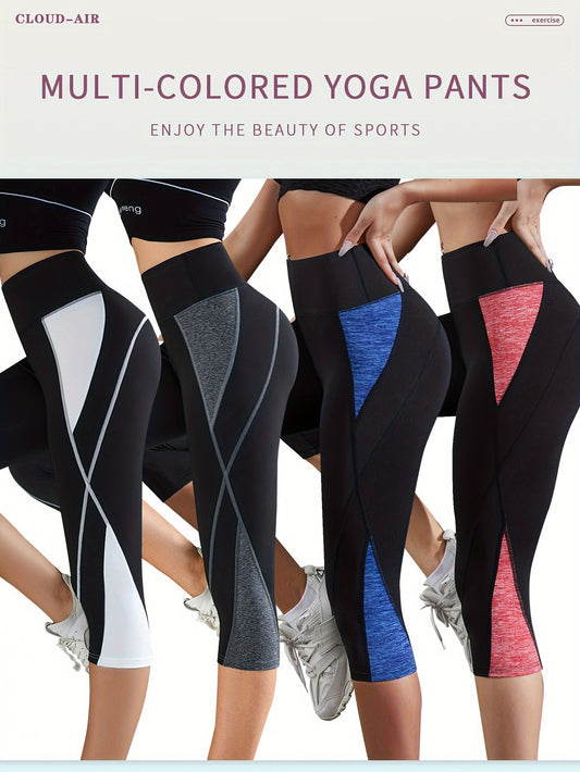 Women's High Waist Flare Leg Leggings 4-Pack - Color Block Yoga Pants