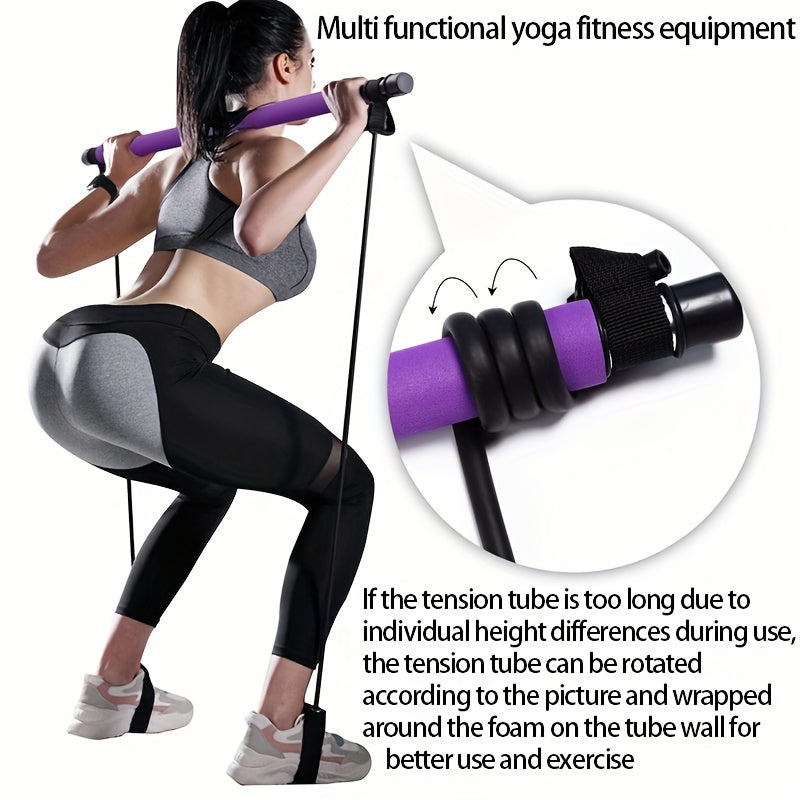 Pilates Bar with Resistance Bands - Portable Home Gym Equipment