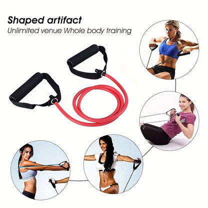 Premium Resistance Band with Bar - Elastic Pull Rope for Home Gym | Full Body Strength Training
