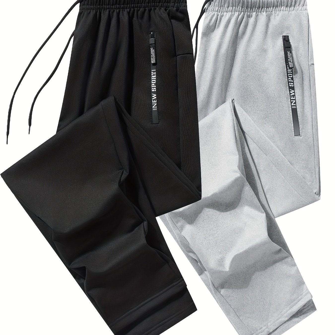Men's Athletic Joggers - 2-Pack Sweatpants with Zippered Pockets