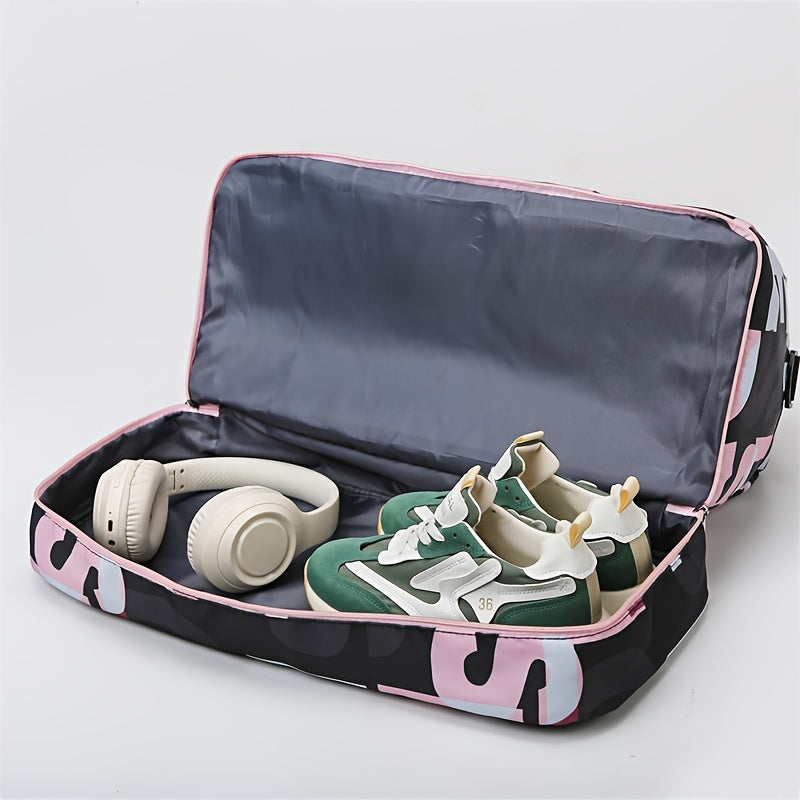 Large Capacity Gym Duffel Bag - Travel Sports Bag with Shoe Compartment