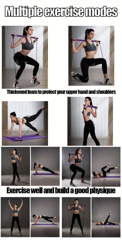 Pilates Bar with Resistance Bands - Portable Home Gym Equipment