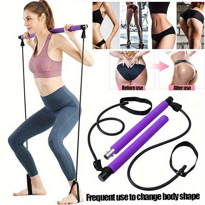Pilates Bar with Resistance Bands - Portable Home Gym Equipment