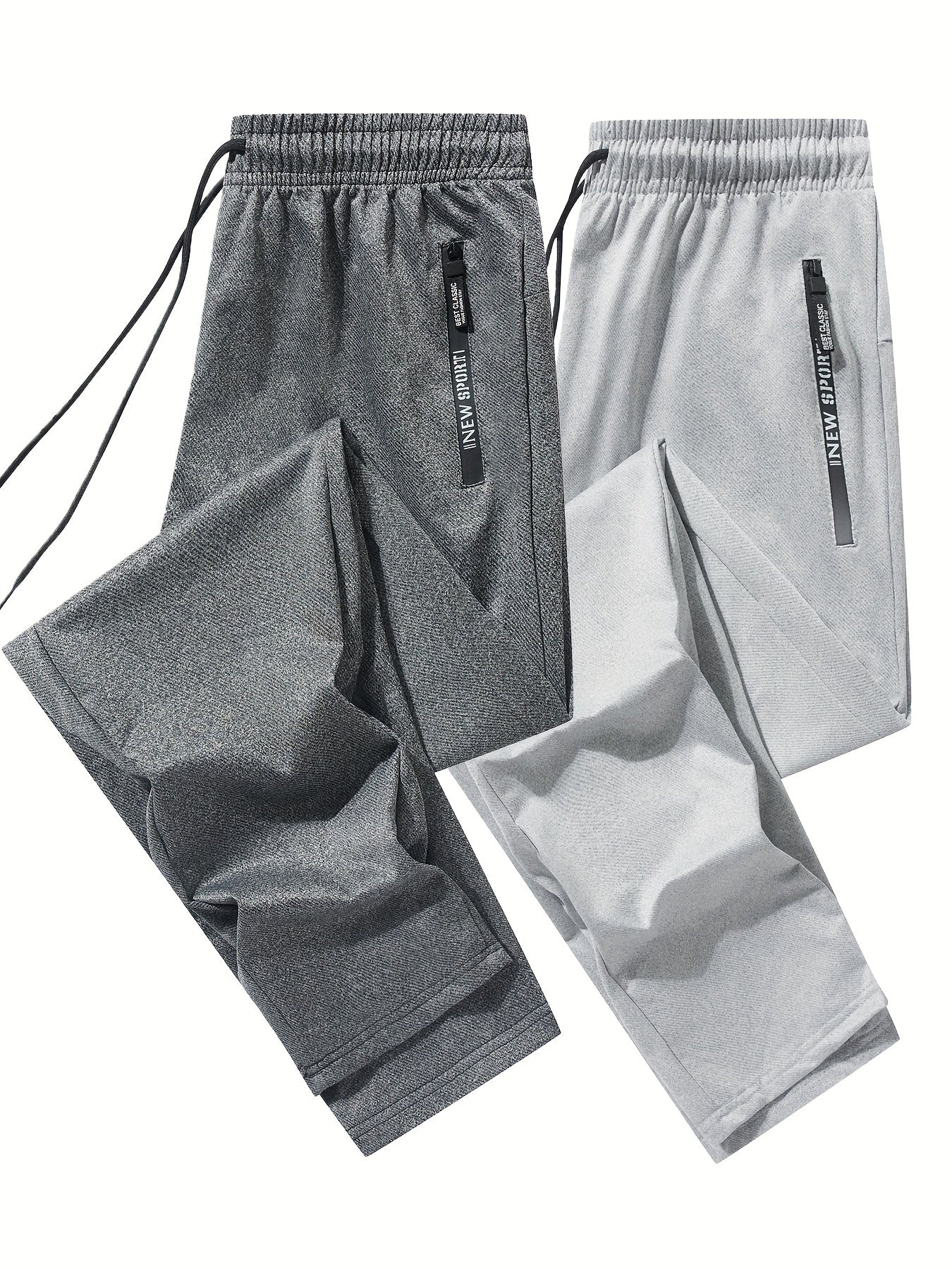 Men's Athletic Joggers - 2-Pack Sweatpants with Zippered Pockets