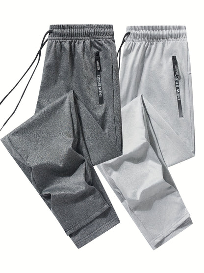 Men's Athletic Joggers - 2-Pack Sweatpants with Zippered Pockets