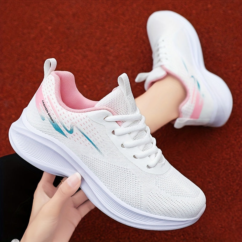 Women's Breathable Knit Sneakers - Lightweight Casual Sport Shoes