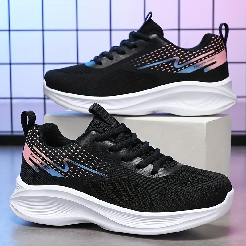 Women's Breathable Knit Sneakers - Lightweight Casual Sport Shoes