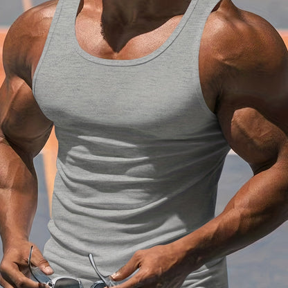 Men's Muscle-Fit Tank Top - Quick-Dry Bodybuilding Gym Shirt