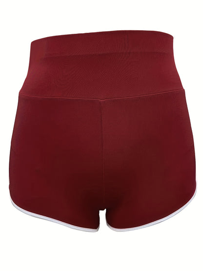 Women's Ruched Contrast Trim Sport Shorts - Athletic Binding Shorts