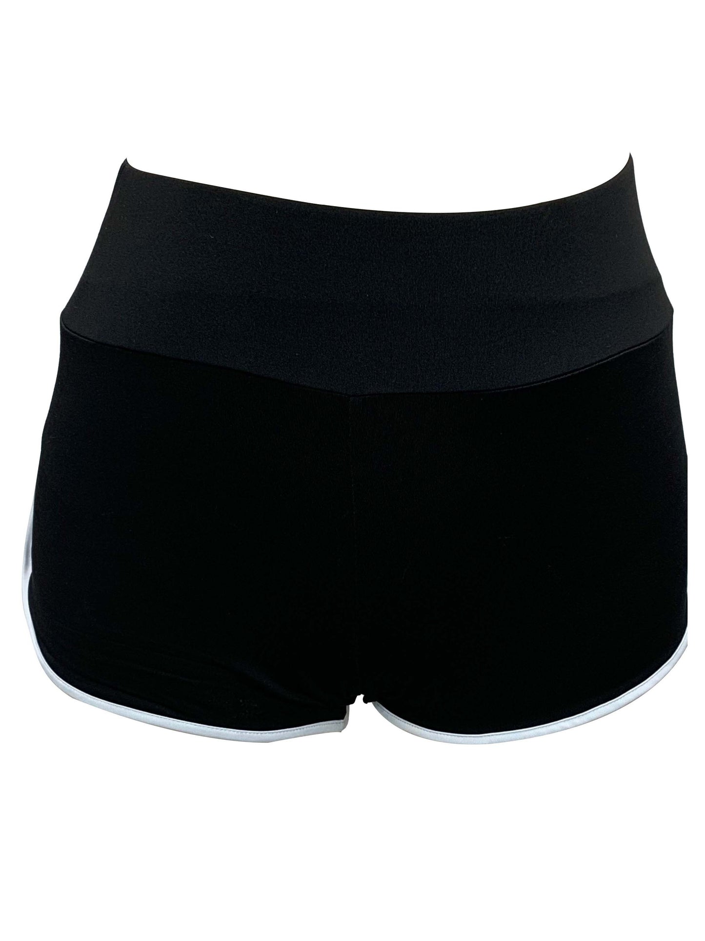 Women's Ruched Contrast Trim Sport Shorts - Athletic Binding Shorts