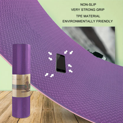 Premium TPE Yoga Mat 8mm - Extra Thick Non-Slip Exercise Mat