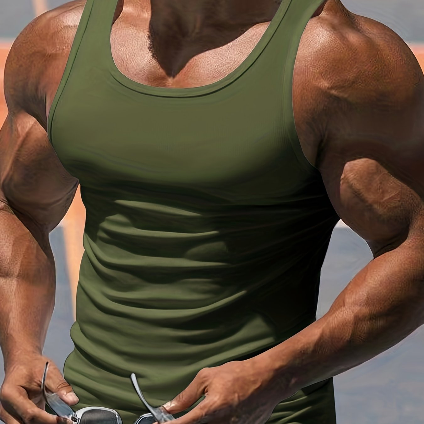 Men's Muscle-Fit Tank Top - Quick-Dry Bodybuilding Gym Shirt