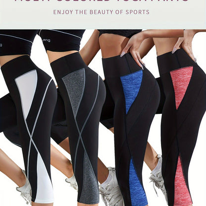 Women's High Waist Flare Leg Leggings 4-Pack - Color Block Yoga Pants