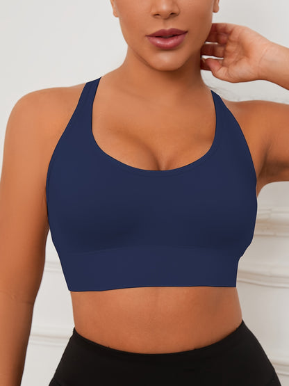 Women's Sports Bras 5-Pack - Seamless Low-Cut Nylon Fitness Bras