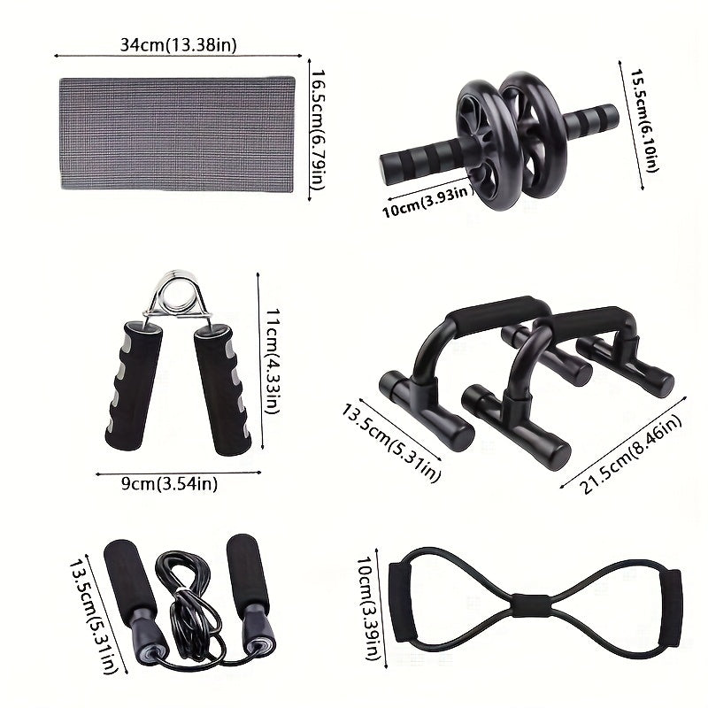 7-Piece Complete Ab Workout Set - Home Gym Equipment Kit