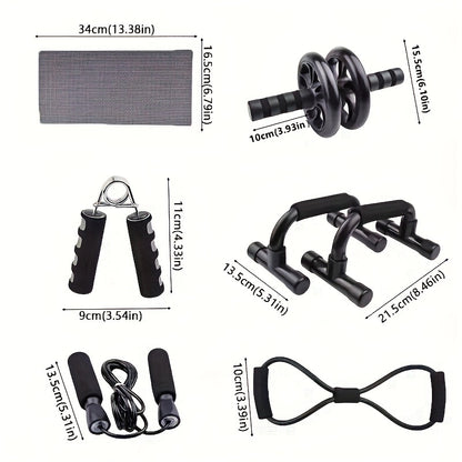 7-Piece Complete Ab Workout Set - Home Gym Equipment Kit