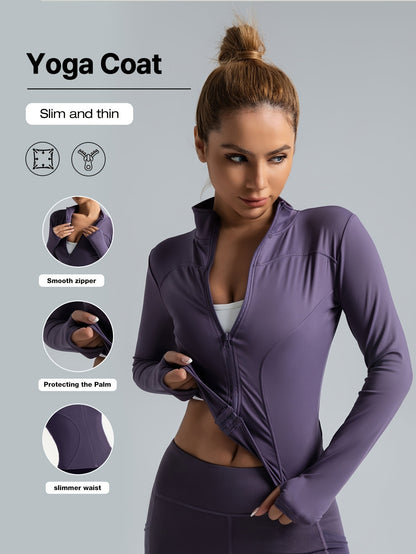 Women's Performance Yoga Jacket - Full Zip Athletic Wear