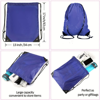 Nylon Drawstring Backpack - Lightweight 16" Gym Bag for Sports & Travel