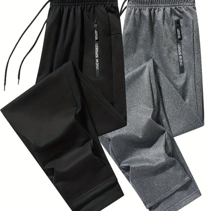Men's Athletic Joggers - 2-Pack Sweatpants with Zippered Pockets